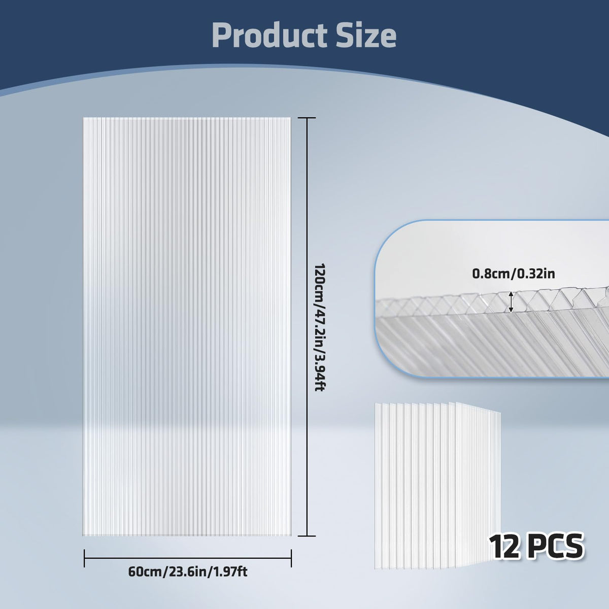 UMIG polycarbonate panel with UV coating on both sides for longer life and clarity.