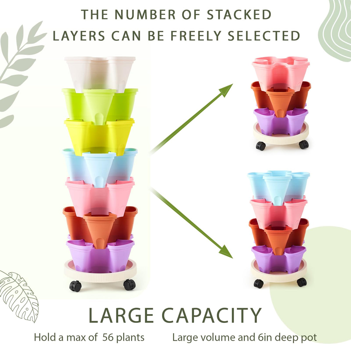 Umigy 2-set 7-tier planters ideal for strawberries and herbs.
