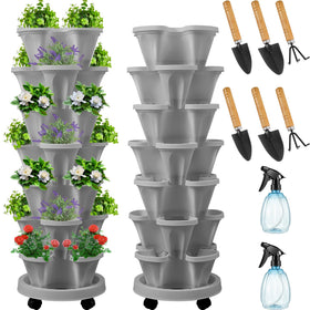 Umigy 7-tier vertical planter tower shows a space-saving multi-level garden setup