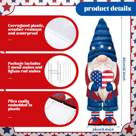 Umigy gnome yard sign featuring fireworks design enhances outdoor celebrations.