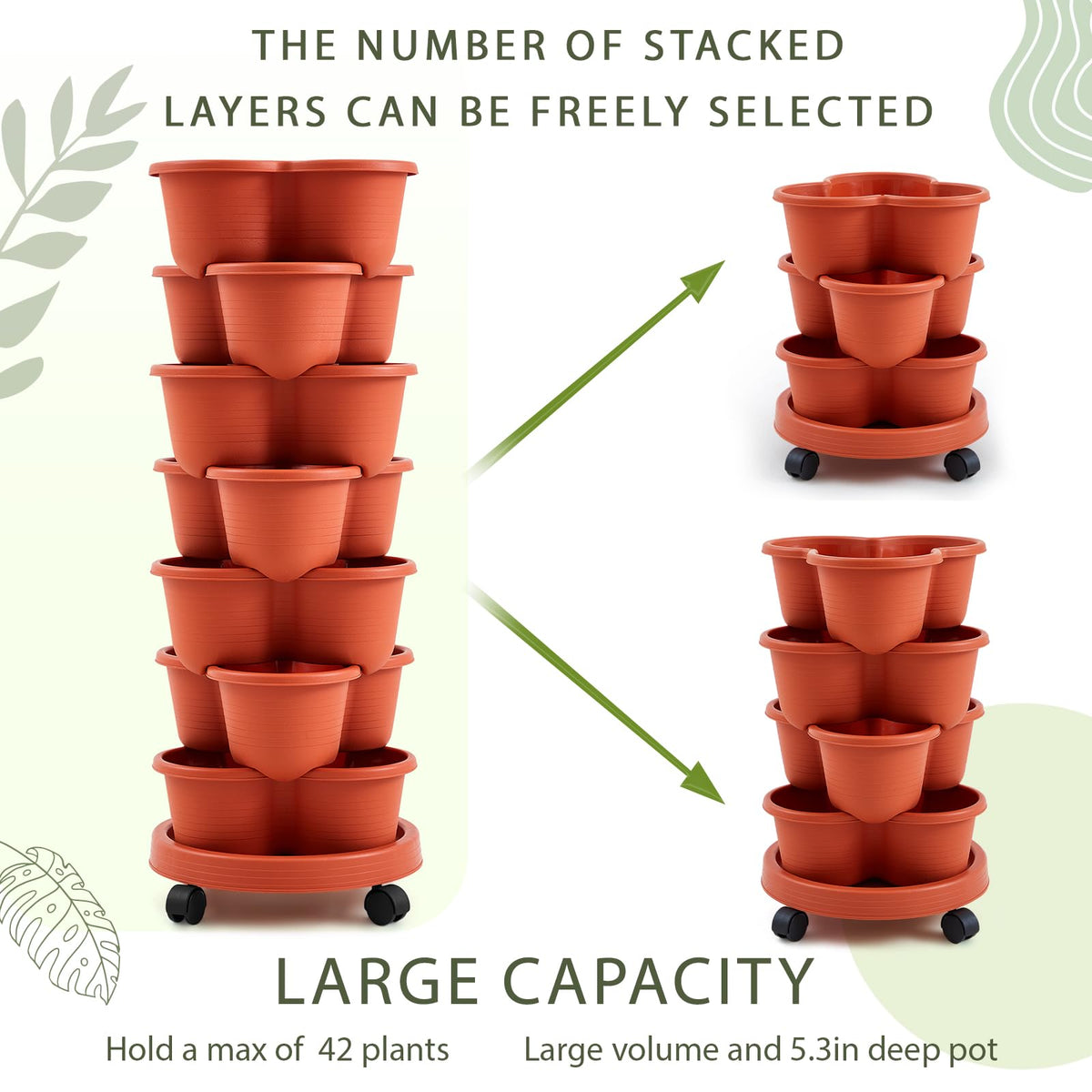 Umigy indoor-outdoor stackable planter is ideal for strawberries, herbs, and vegetables.