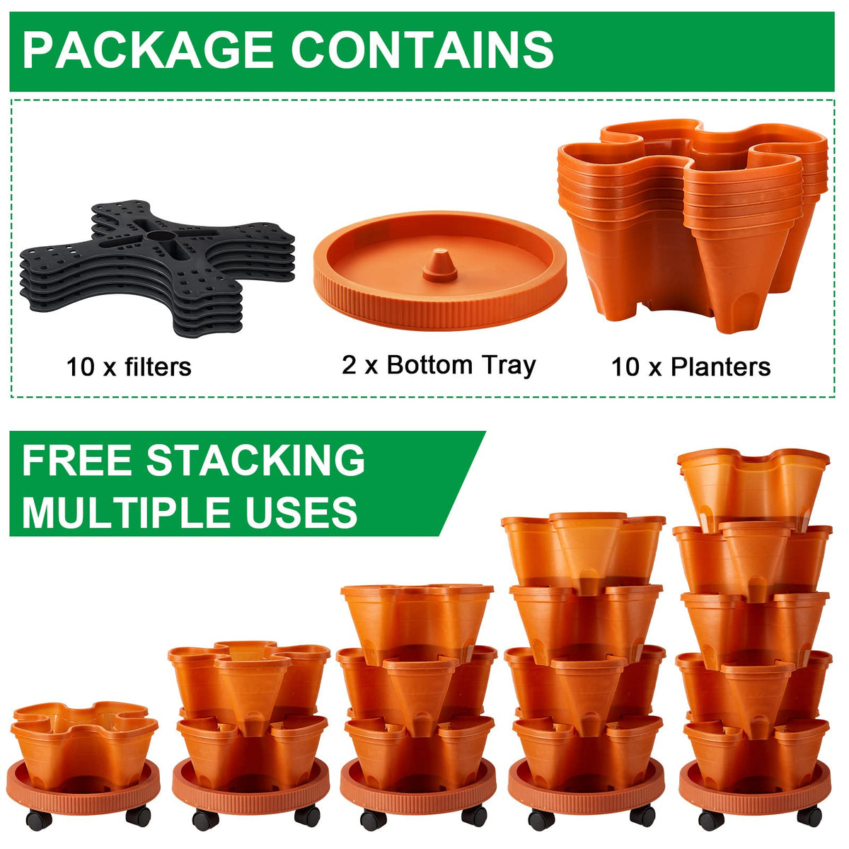 Umigy planter with movable wheels in action for easy repositioning.