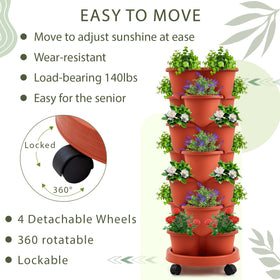 Umigy space-saving stackable planter with removable wheels boosts flexibility.