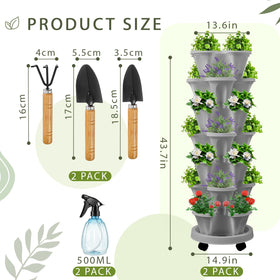 Umigy stackable planter with wheels enables easy movement and sun adjustment