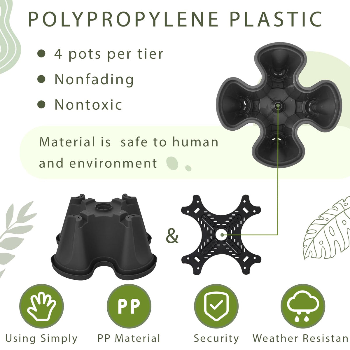 Umigy vertical planter drainage system with multiple holes