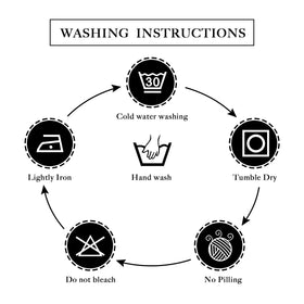 UMINEUX easy-care tablecloth: machine wash cold and low tumble dry.