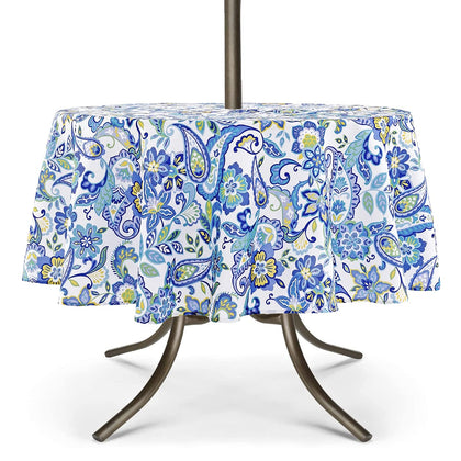 UMINEUX outdoor tablecloth with umbrella hole keeps your dining setup tidy under shade.
