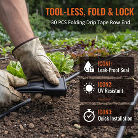 UMOKO garden irrigation row end plug in use demonstrating reliable seals.