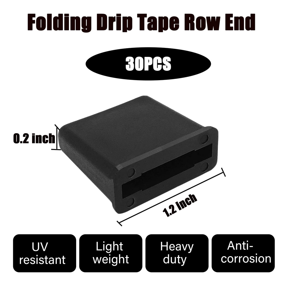 UMOKO row end plug closeup shows folding design for quick leak-free installation.