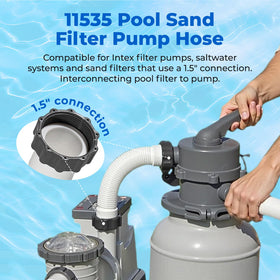 UMONIE 11535 interconnecting hose shown with Intex pump compatibility