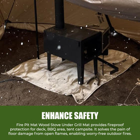 UMONIE fire pit mat protecting deck and patio areas during grilling