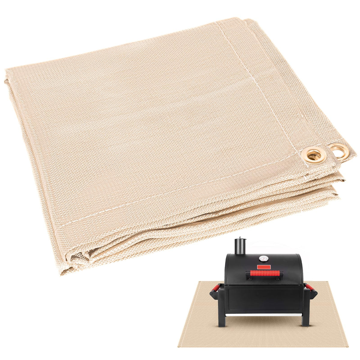 UMONIE 40x40 fire pit mat protecting surfaces from embers and heat