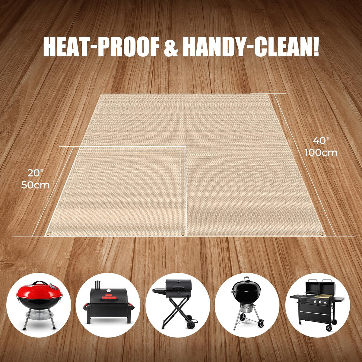 UMONIE 40x40 mat used with tent stove for safe indoor camping warmth