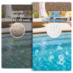 UMySpcl no-clump filter balls maintain steady flow after washing.