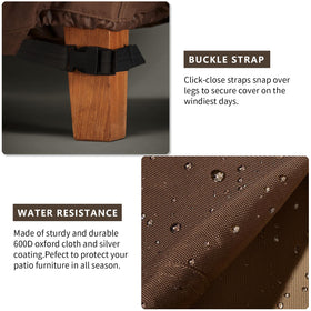 UNARK click-close straps secure the cover on windy days.