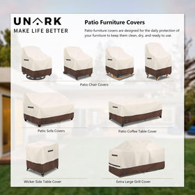 UNARK beige and brown tones blend with outdoor kitchens.