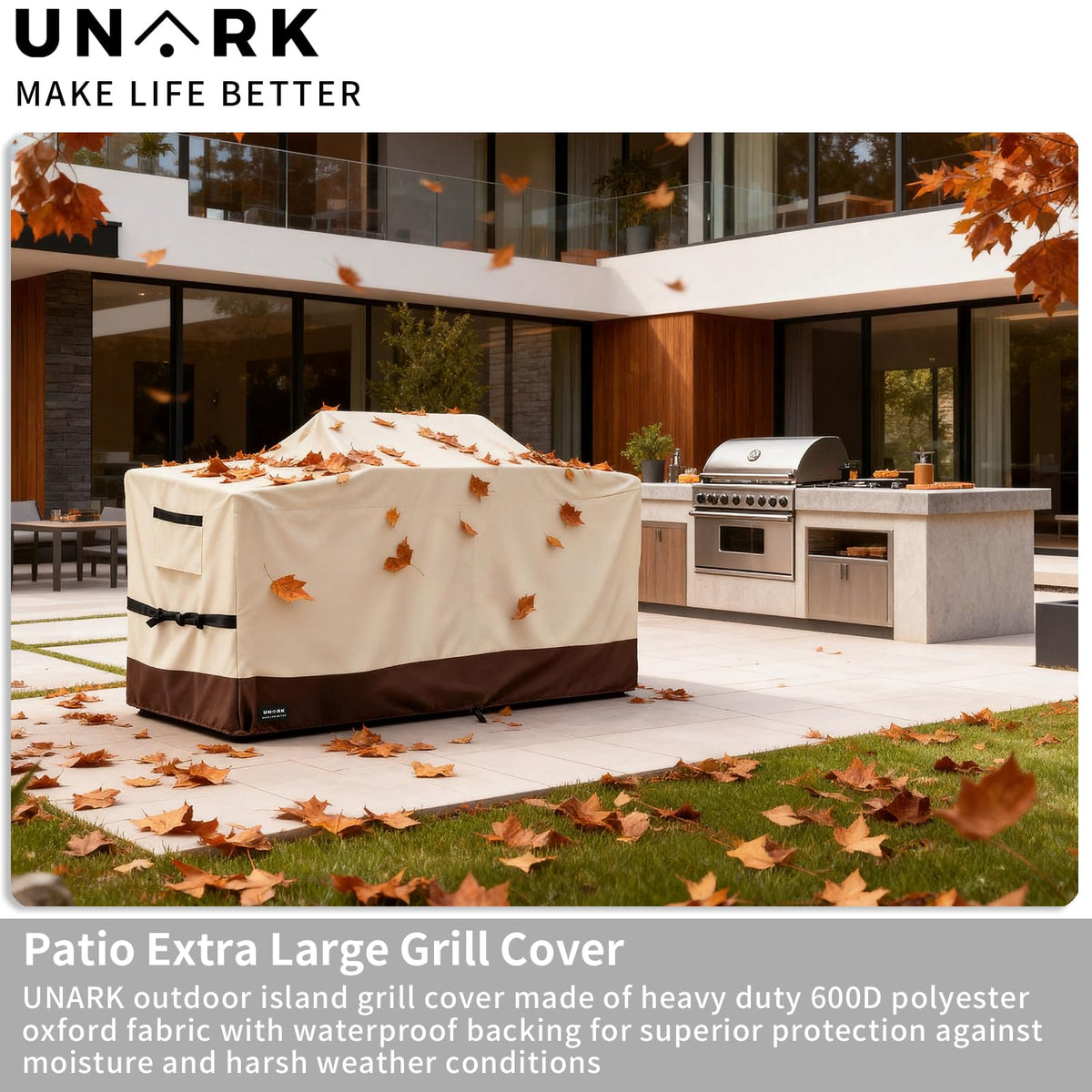 UNARK front vent design promotes airflow while protecting the grill.