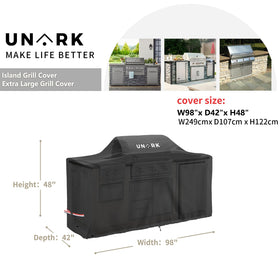 UNARK heavy-duty 600D Oxford fabric shields outdoor grills from harsh weather