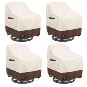 UNARK outdoor swivel chair cover four-pack protects patio chairs from rain.
