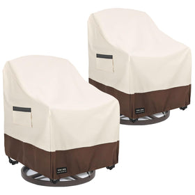 UNARK outdoor swivel chair covers 2-pack protect patio furniture from rain