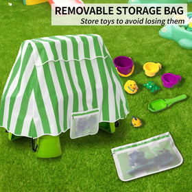 UNARK water table cover detachable mesh pouch keeps small toys organized.