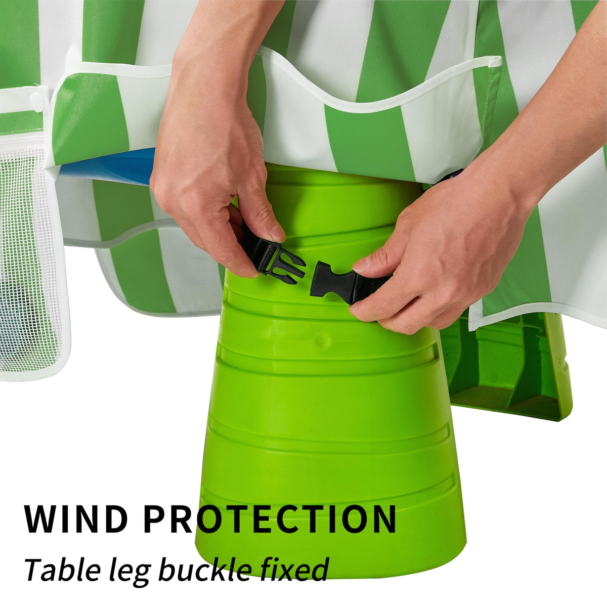 UNARK water table cover in green protects kids' play space outdoors.