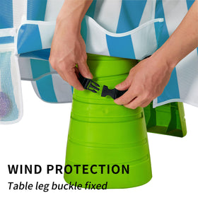 UNARK sky blue water table cover blends with outdoor spaces and protects toys.