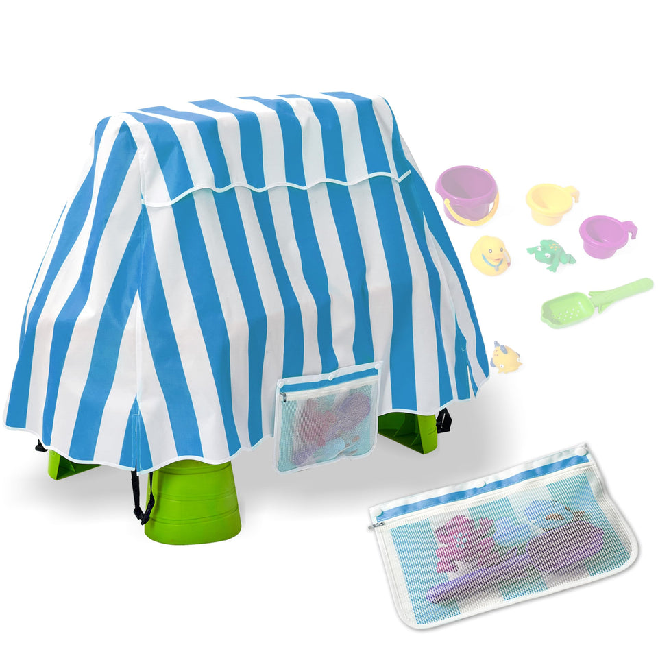 UNARK water table cover with stretch-fit edges protects the surface from rain and splashes.