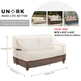 UNARK Waterproof Outdoor Sofa Cover guards against moisture, wind, and snow for long-lasting furniture