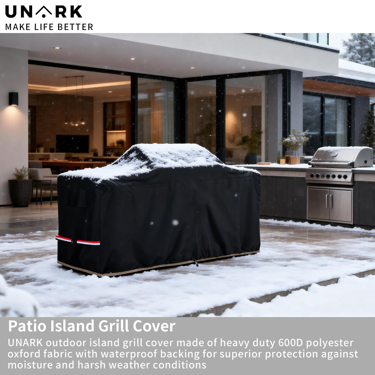 UNARK windproof design with front and back vents prevents cover lifting in wind