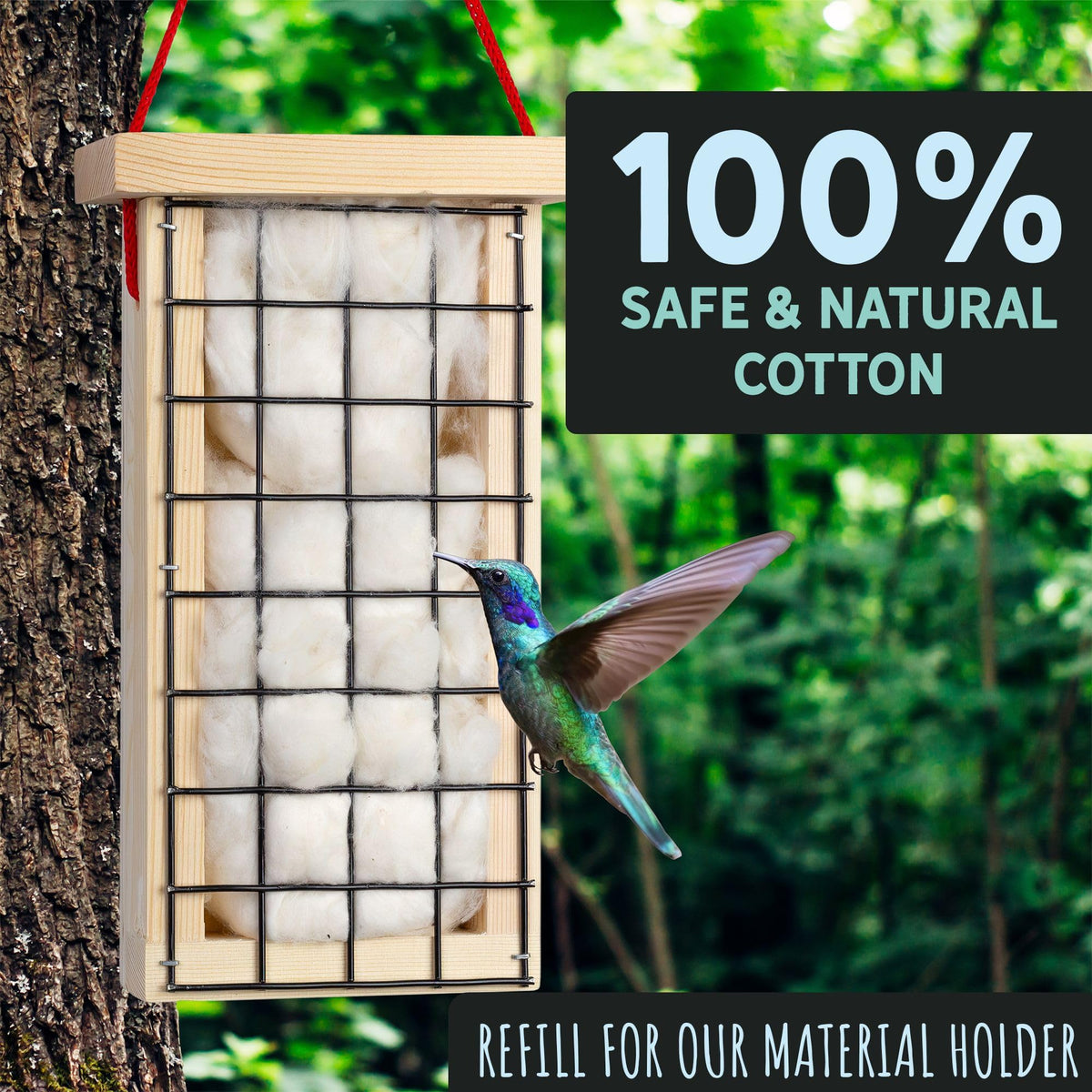 Uncle Dunkels nest holder refill, keeps nesting materials tidy.