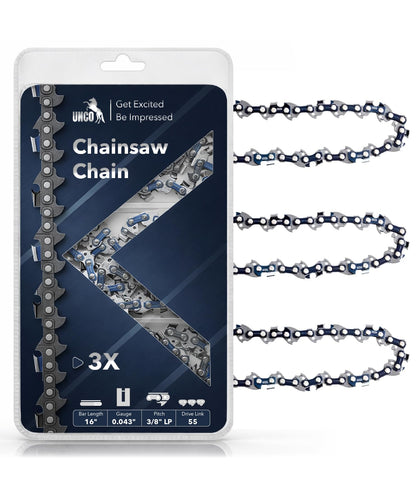 UNCO 16-inch chain package for quick replacements on compatible saws