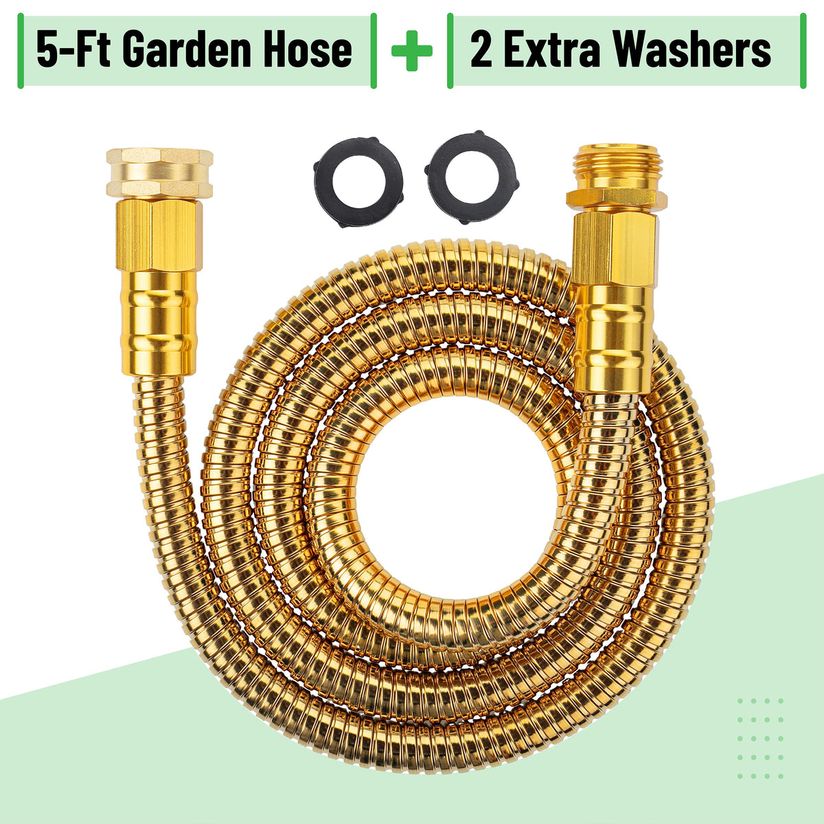 UNCO brass connectors and washers ensure leak-proof connection.