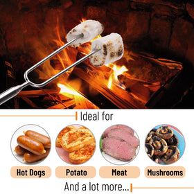 Extended 10 to 34 inches keeps you at a safe distance from flames