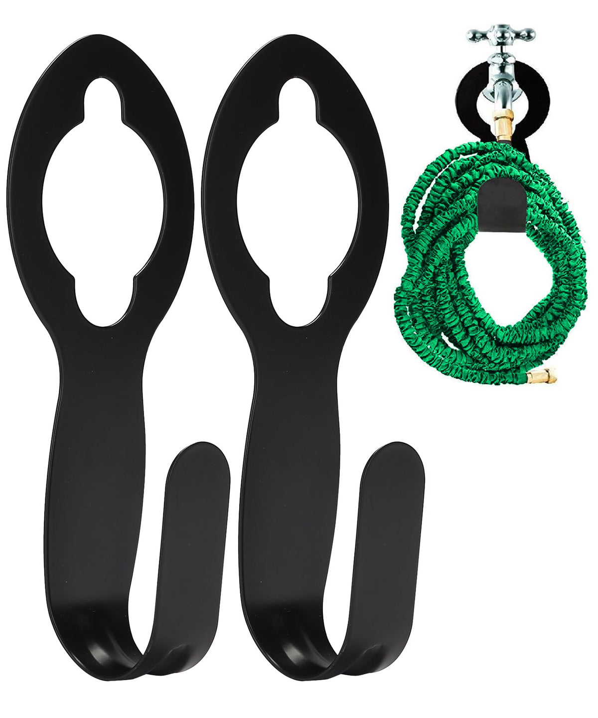 UNCO garden hose holder metal 2-pack wall mount keeps hose neatly stored outdoors