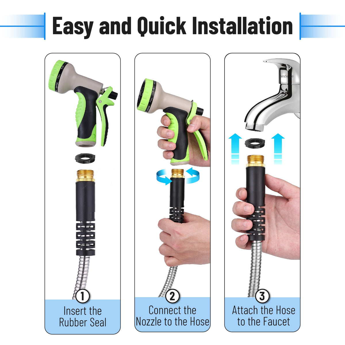 UNCO included washers ensure secure, leak-free connections every time.