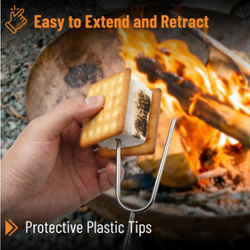 UNCO marshmallow sticks come with a canvas storage bag for organized camping gear.