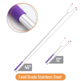 UNCO color coded rubber handles provide secure grip and quick skewer identification.