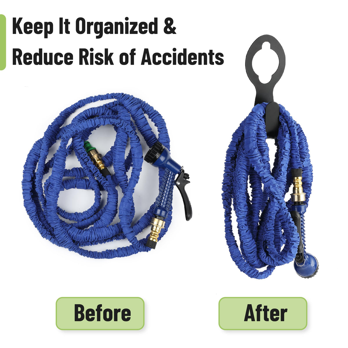 UNCO space-saving hose holder compact profile reduces clutter