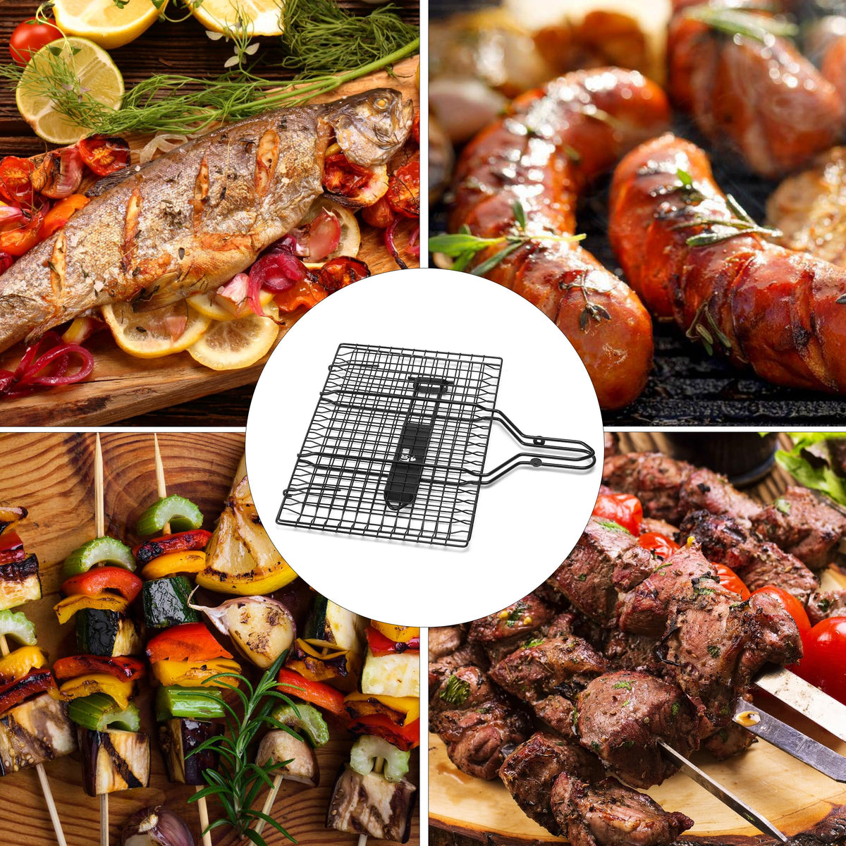 Shrimp arranged in the UNCO basket, showcasing versatile seafood grilling.