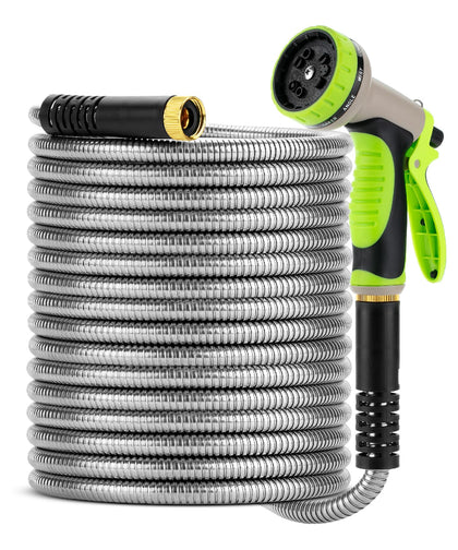 UNCO stainless steel garden hose 50ft for durable watering reach and longevity.