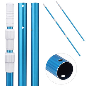 UNCO telescopic pool pole extended to 12 feet for thorough cleaning reach.
