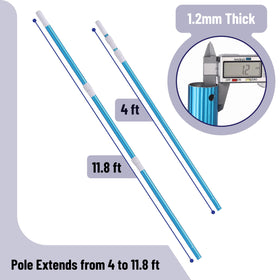 UNCO three-piece adjustable length enables precise pool coverage.