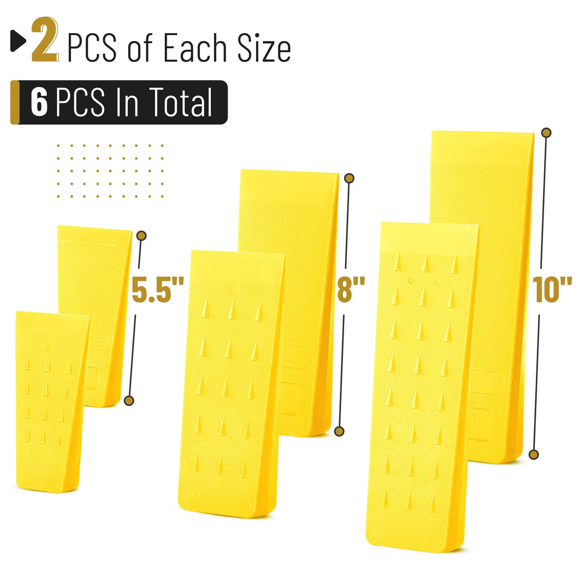 UNCO 8-inch wedge with spikes for anti-slip grip.
