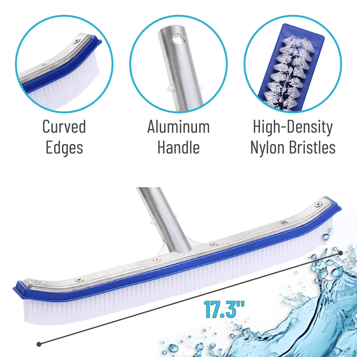 UNCO wall and tile brush mounted on a pole enables precise tile cleaning
