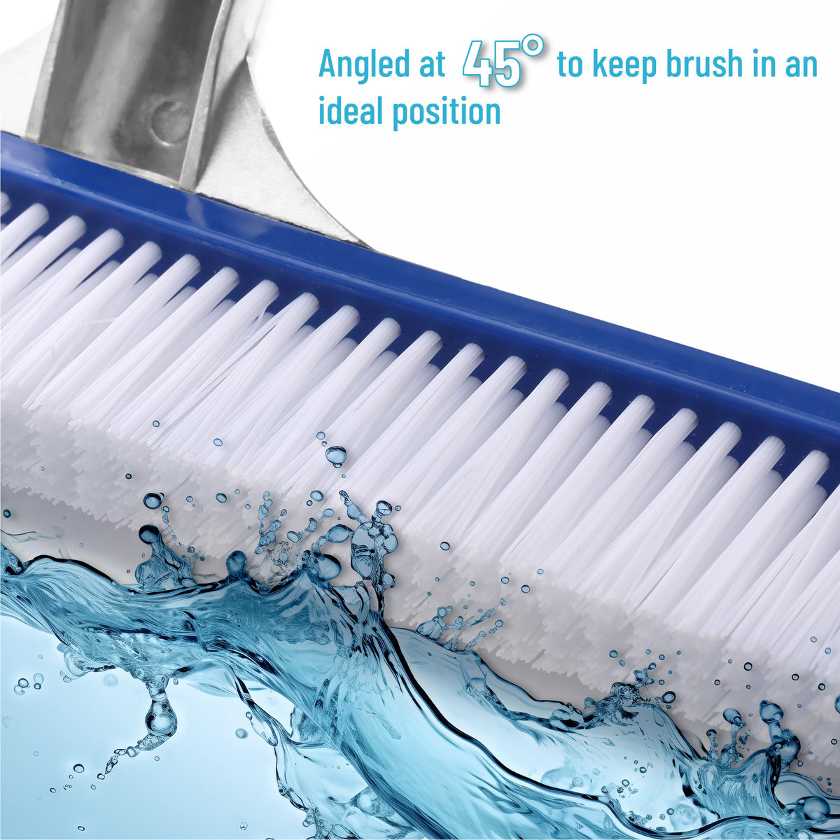 Wide brush head covers large areas per stroke for faster cleaning