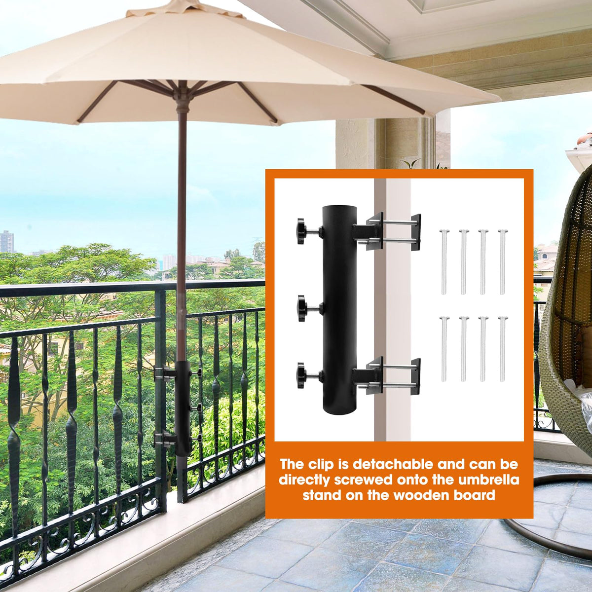 UNDADE patio umbrella holder with easy installation makes setup quick and secure.