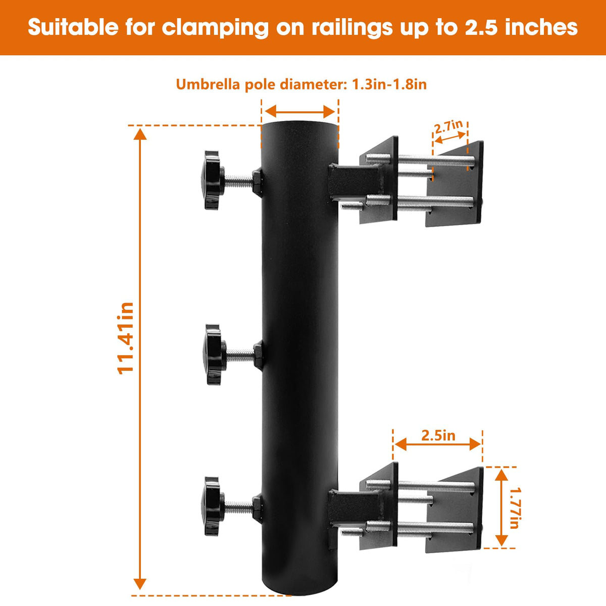 UNDADE heavy-duty umbrella holder provides deck-level stability for windy balconies.