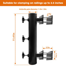 UNDADE heavy-duty umbrella holder provides deck-level stability for windy balconies.