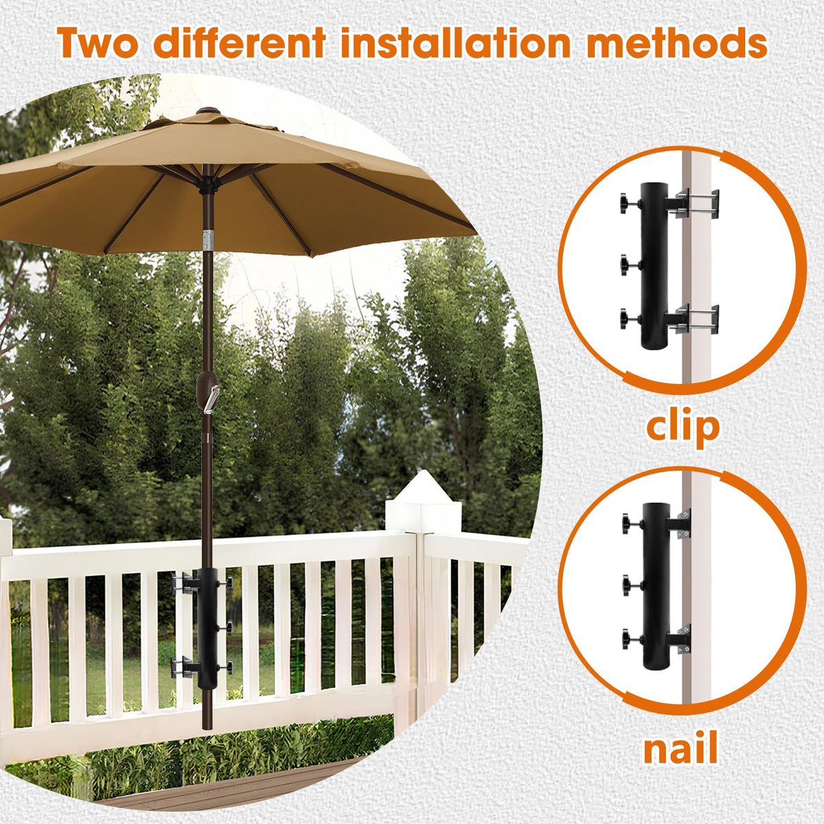 UNDADE wind-resistant umbrella holder suits outdoor courtyards for dependable coverage.